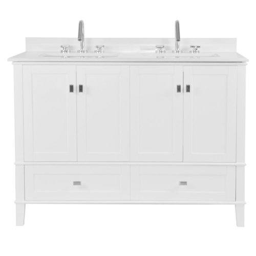Lark Manor Akshayan 49” Double Vanity Set With Quartz Top and Mirrors